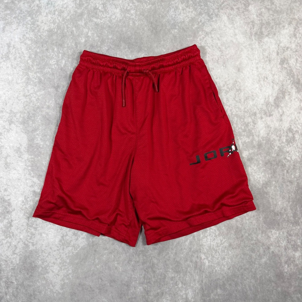 Jordan Kids Red Mesh Basketball Shorts XL 13-15 Years Drawstring Activewear